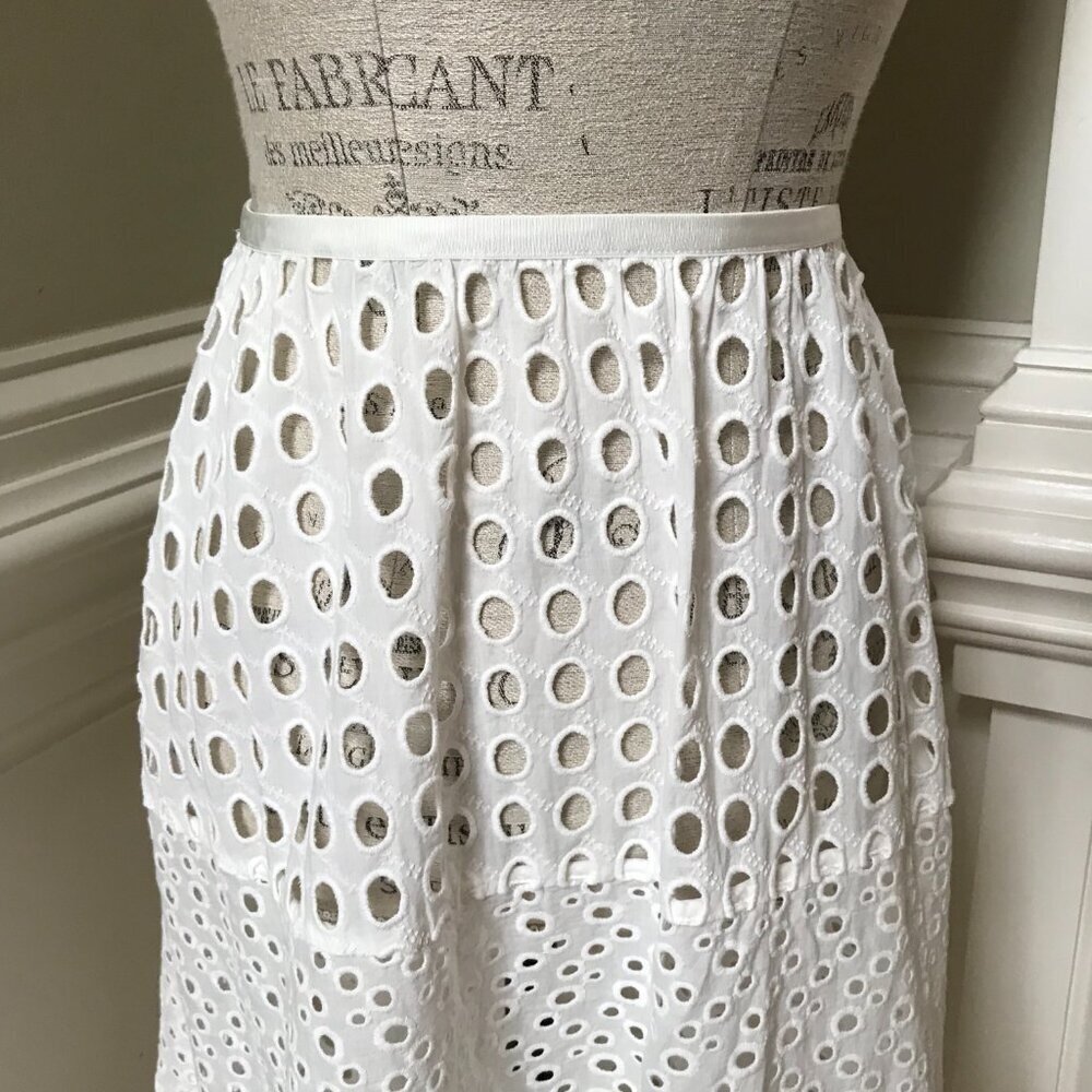 Solid & Striped the Georgia Eyelet Maxi Skirt Womens XL White Ivory Cover Up - Picture 8 of 14